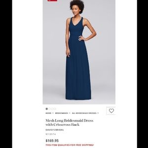 Sz14 David's Bridal Long Bridesmaid w Crisscross